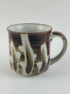 Vintage Otagiri Japan Mug Speckled Stoneware Paint strokes look Brown RARE Prett
