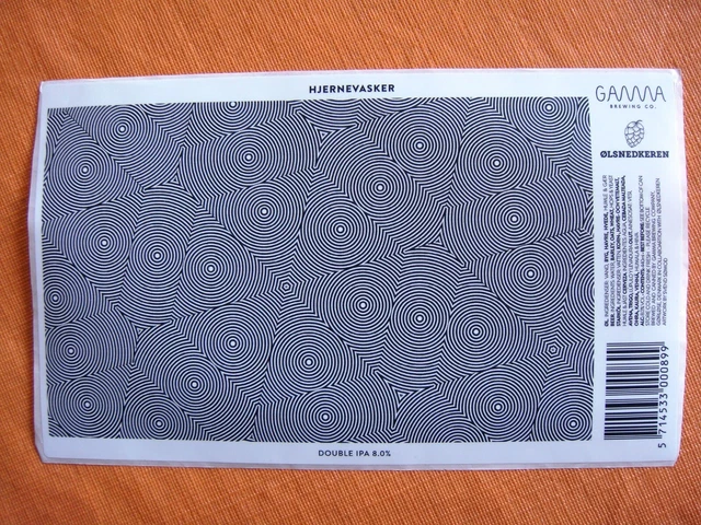 Danish microbrewery beer label - Gamma Bryghus - Hjernevasker - DENMARK