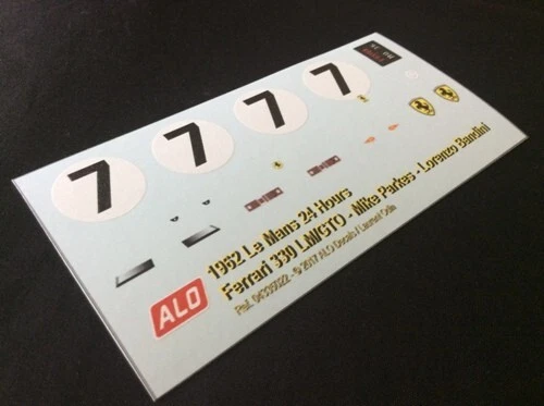 Kit De Décalcomanies (decals) 1:43 Ferrari 250 GTO #52 Sussex Trophy 1962 Goodwood - ALO Decals, Neuf