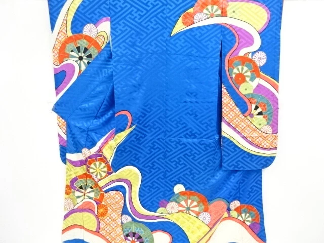 97308# Japanese Kimono / Antique Furisode / Genji Cart