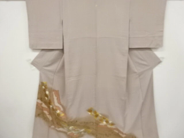 6374611: Japanese Kimono / Vintage Iro-Tomesode / Embroidery / Kiku & Flowers