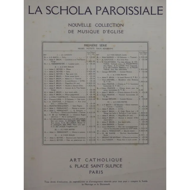 BRUN F. In natali Domini O Filii Chant Orgue ou Harmonium 1913