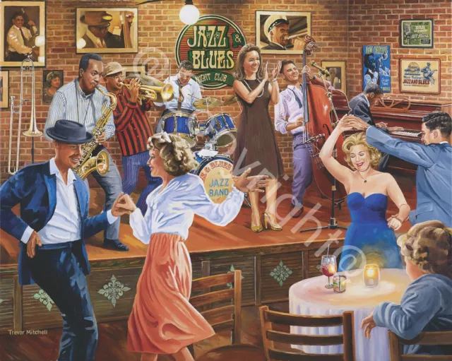 Jazz & Blues Nightclub Nostalgic Music Scene Metal Sign Home Bar, Cafe, Pub,