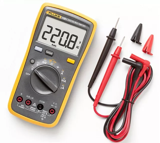 Fluke 15B+ Digital multimeter Tester DMM TL75 Test Leads Auto Range Resistance