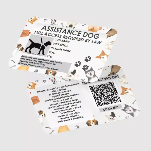 Assistance Dog - Service Dog -Law Card with QR code