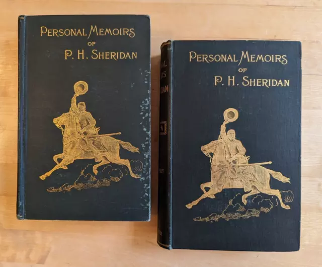 Antique Personal Memoirs Of P.H. Sheridan | Volume I & II Set | 1888 | Webster