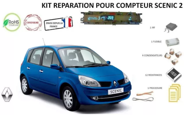 Kit de réparation pour compteur tableau de bord Scenic 2 (18 composants)