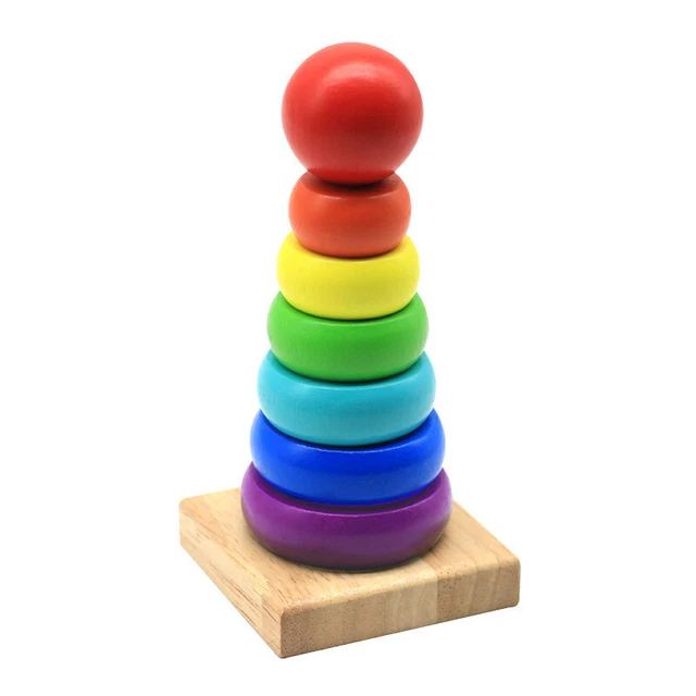 Rainbow stacking blocks ring educational toys for babies and toddlers