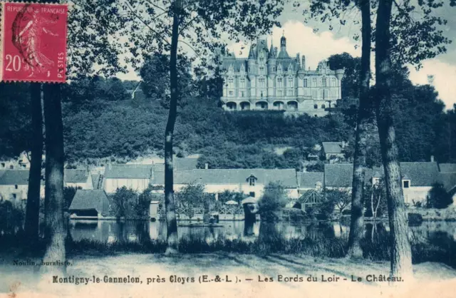 CPA 28 - MONTIGNY-LE-GANNELON (Eure et Loir) - Les Bords du Loir, le Château