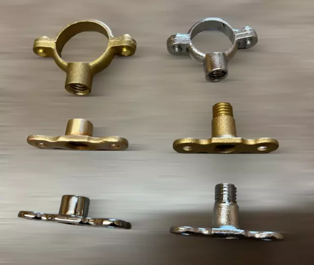Chrome or Brass munsen ring Brackets 15mm 22mm 28mm 35mm, 42mm, 54mm, pipe clips