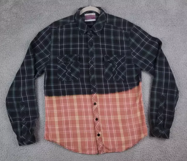 Urban Renewal Men's Size M Medium Long Sleeve 100% Cotton Flannel Dip Dye Shirt
