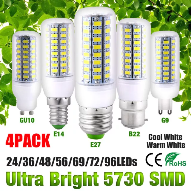 4X LED E27 E14 GU10 G9 B22 Glühbirne Maisbirne Leuchtmittel Glühlampe 3- 15 Watt