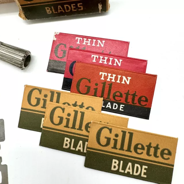 GILLETTE RAZOR CAMOUFLAGE Package Blades WWII WW2 Silvertone Original ...