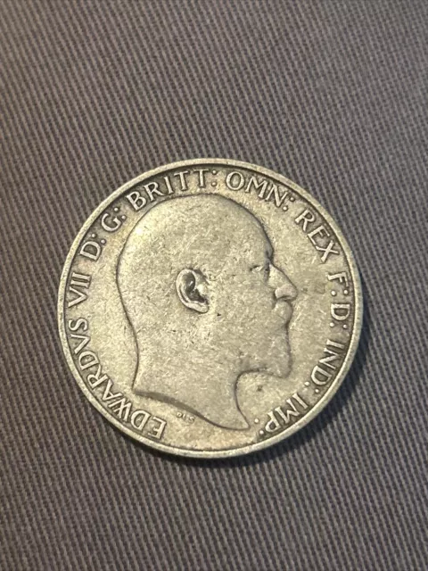 1907 Edward VII Silver Two Shillings Florin Coin (17799) 2