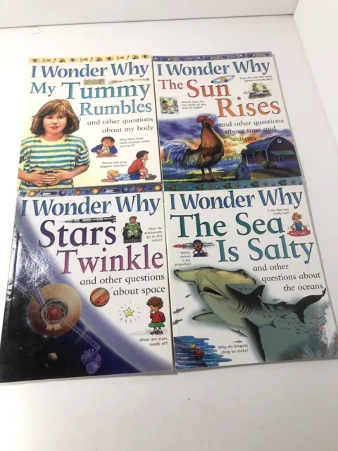 4x I Wonder Why Book Set Bundle Paperback Science Questions History Animals