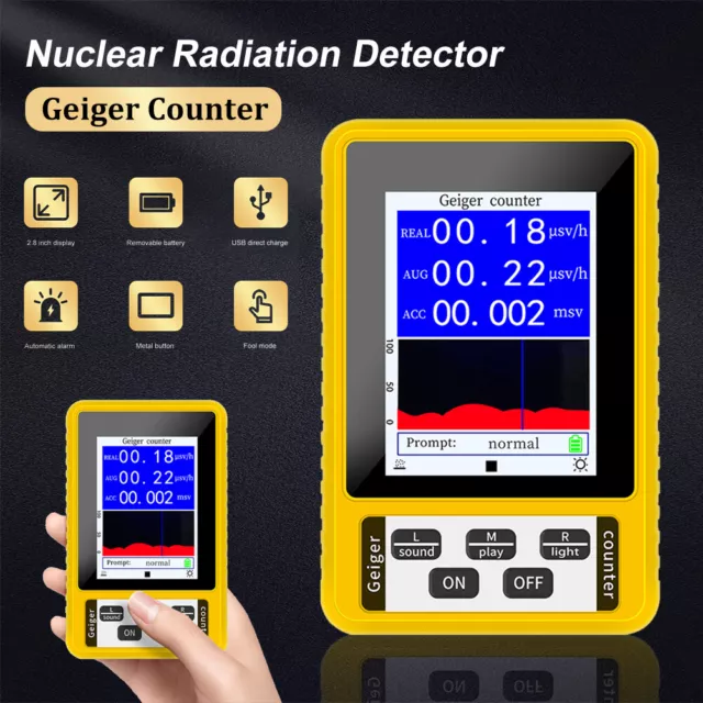 Geiger Counter Détecteur De Rayonnement Nucléaire X-Ray β γ Dosimètre Moniteur