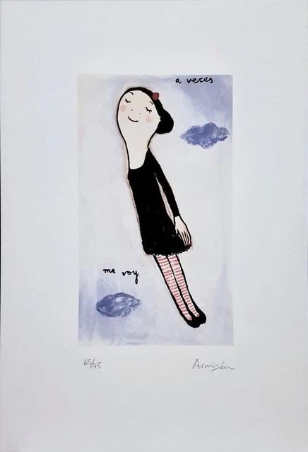 Obra gráfica original de Eva Armisén en perfecto estado - A veces me voy
