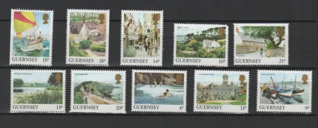 Île de Guernesey années 80-90 vues de l'île 10 timbres neufs MNH /TR7074