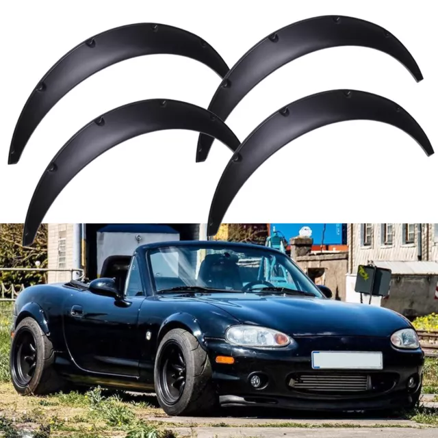 4pcs For Mazda MX-5 Miata Flexible 3.5" Fender Flares Arch Wheel Extra Widebody