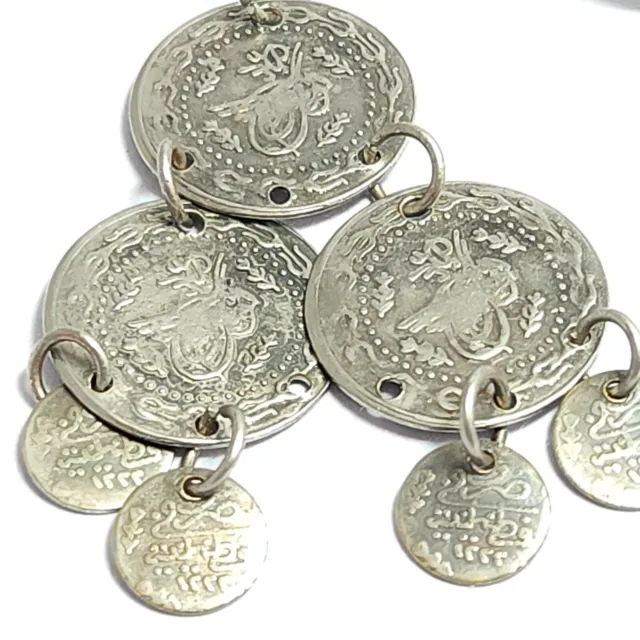 ring earrings set 1909 Ottoman Empire 5 Kurus (1327-2)(1222)  Mehmed silver coin