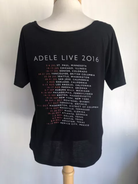 ADELE (2016) Official Live Concert Tour Dates Boxy Scoop Neck T-Shirt Size Small 3