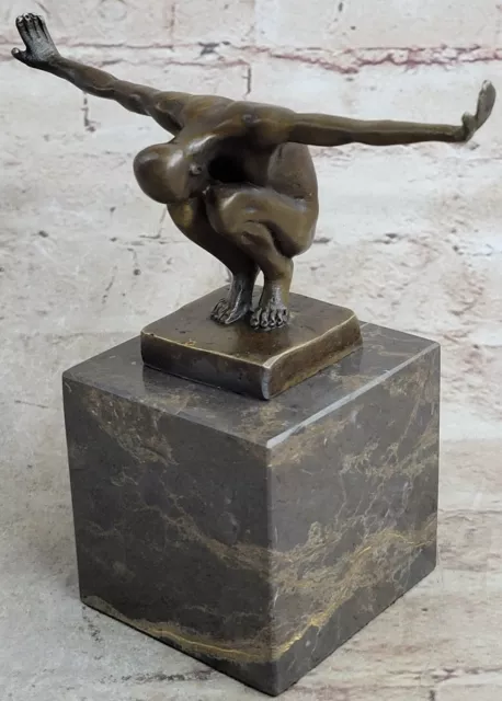 Hand Made original Artwork The Athlete by Miguel Lopez or Milo Solid Bronze Scul