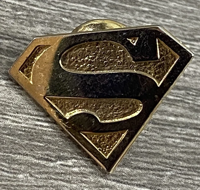 Superman Logo Tie Tack Lapel Pin 1977 DC Comics Gold Colored Vintage Rare Superman Logo Tie Tack Lapel Pin 1977 DC Comics Gold Colored Vintage Rare