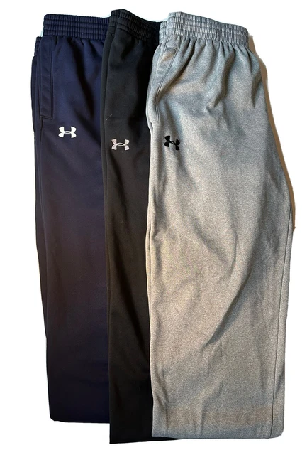 Lot Of 3 Men’s Under Armour Fleece Sweatpants size XL Black, Grey, Navy Loose