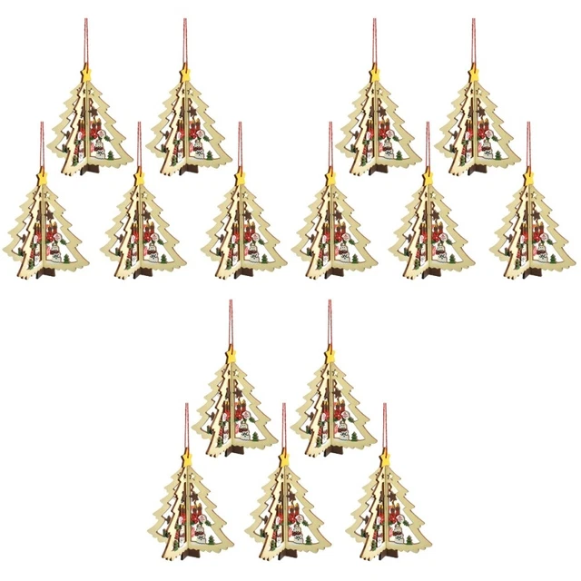 15 Pcs Christmas Ornaments Wood Centerpiece Decor Unfinished Log Decorate