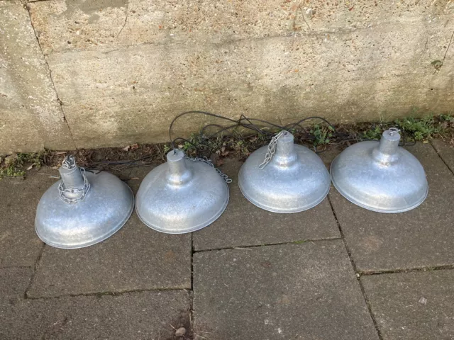 Industrial Galvanised  lamp /light shades Ceiling Pendants (5 Available