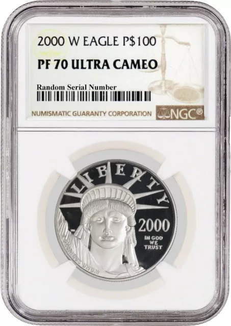 2000 W $100  Proof American Platinum Eagle 1 oz .9995 Fine NGC PF70 Ultra Cameo