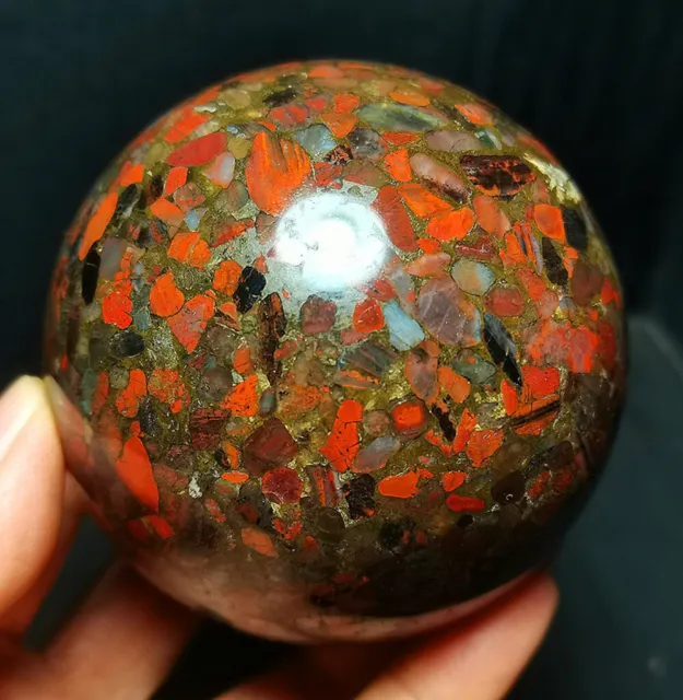 TOP 663G Natural Polished Colorful Agate Crystal Sphere Ball Healing WD1177