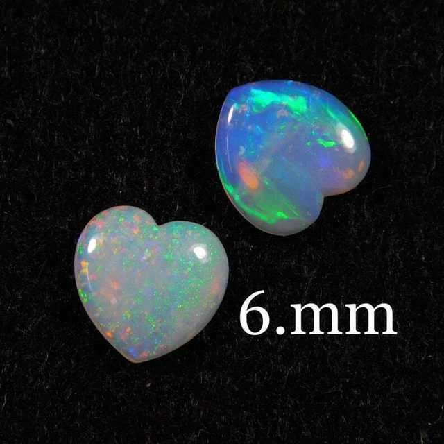 6 mm d'opale australienne naturelle en forme de cœur, paire d'opale, pour...