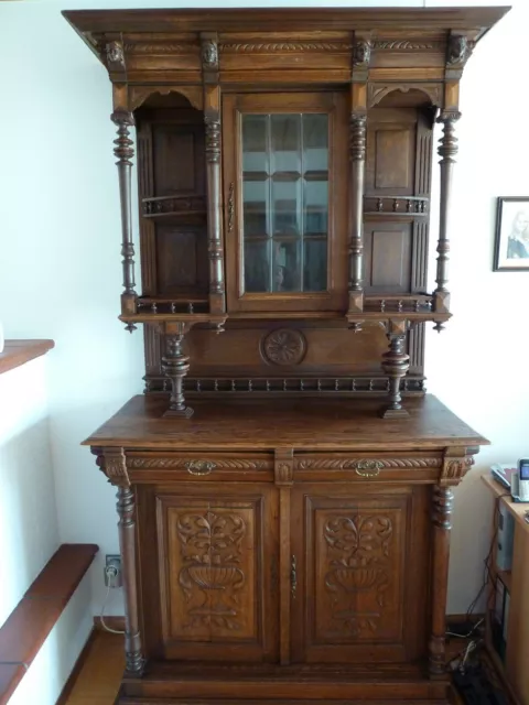 Antiker selten schöner Buffetschrank / Aufsatzschrank Jugendstil