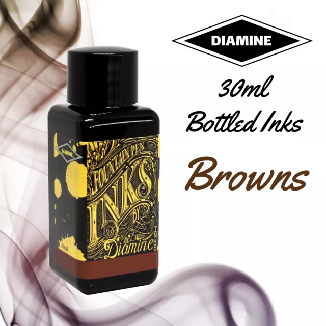 Diamine 30ml Fountain Pen Ink - Brown Colours - Plastic Bottle - Uk Seller