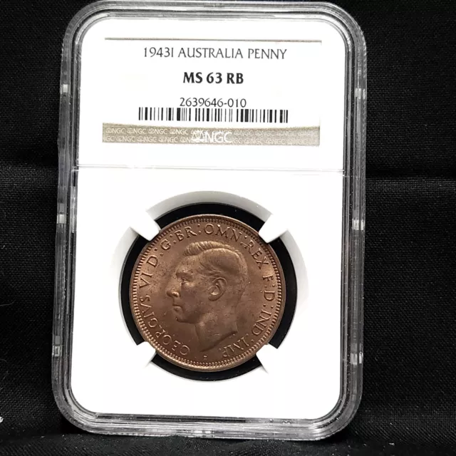 1943-I Australia Penny MS 63 RB NGC #371