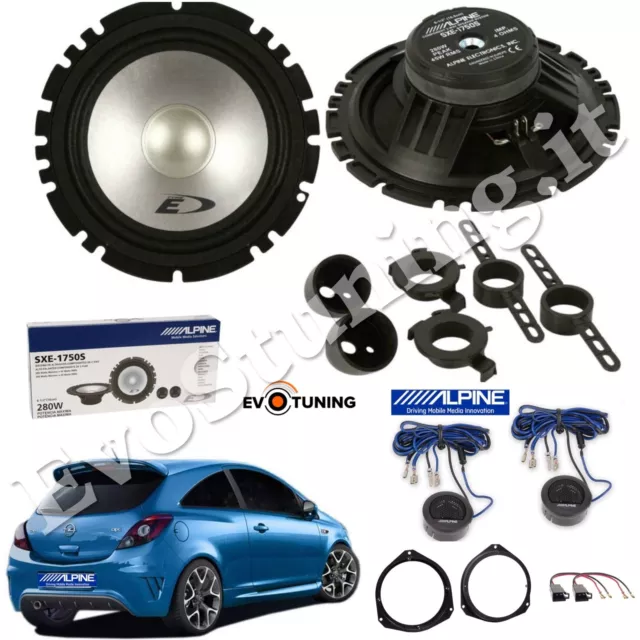 Kit 4 Haut-Parleur Alpine Sxe1750S Avant Voiture Opel Corsa D E de 2006 au 2019