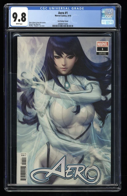 Aero #1 CGC NM/M 9.8 White Pages Artgerm Lau Variant Origin of Wave! Marvel 2019