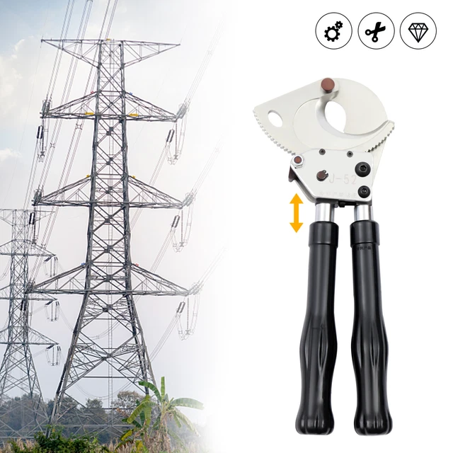 HEAVY DUTY 50MM Ratchet Cable Cutter Cutting Ratcheting Wire Cut Hand