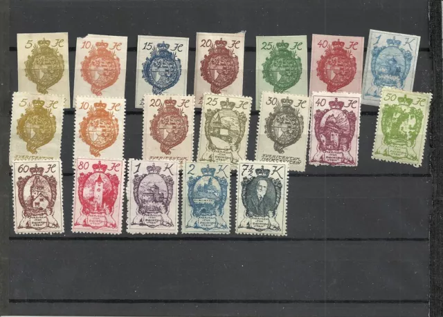 18 Liechtenstein stamps 1920 -24 MH to MLH condition