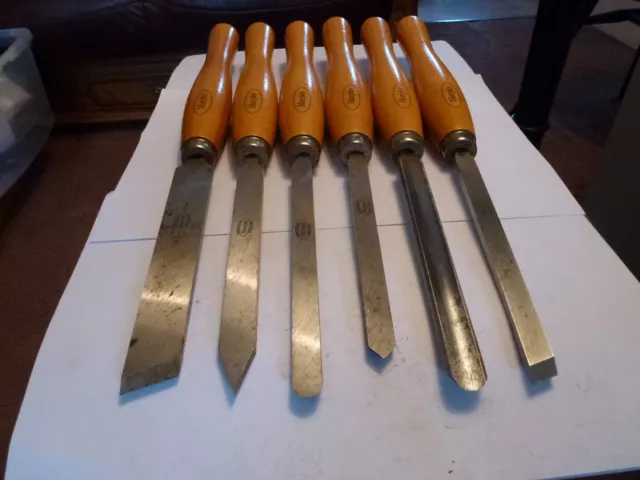 Marples, Set Of 6 Wood Turning Chisels, Sheffield England