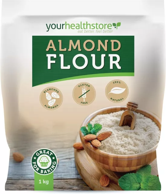 yourhealthstore® Almond Flour 1kg, Finely Ground, Gluten Free, California