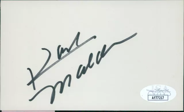 Karl Malden Actor Signed 3x5 Index Card JSA Authenticated