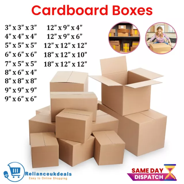 Postal Packing Cardboard Boxes Royal Mail Parcel Shipping Mailing Brown Carton