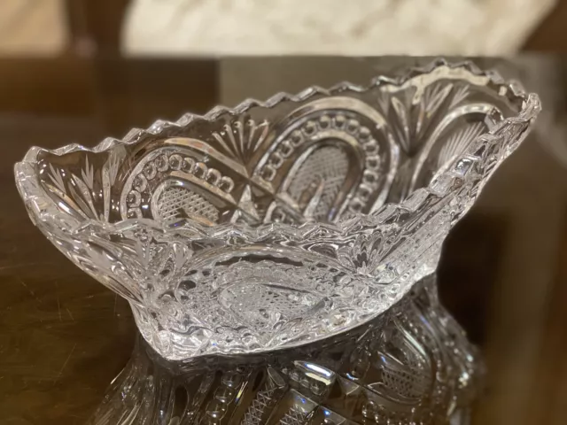 Vintage Cut Crystal Glass  Bowl for sweet Soviet Vase USSR, 1970s