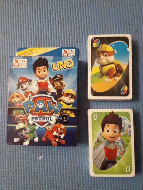 uno pat patrouille pattes jeux cartes société  paw patrol