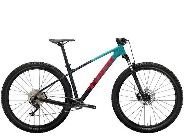 Bici Marlin 7 Gen 3 Trail MTB Verde Teal to Nautical Navy Fade Front Disk Trek