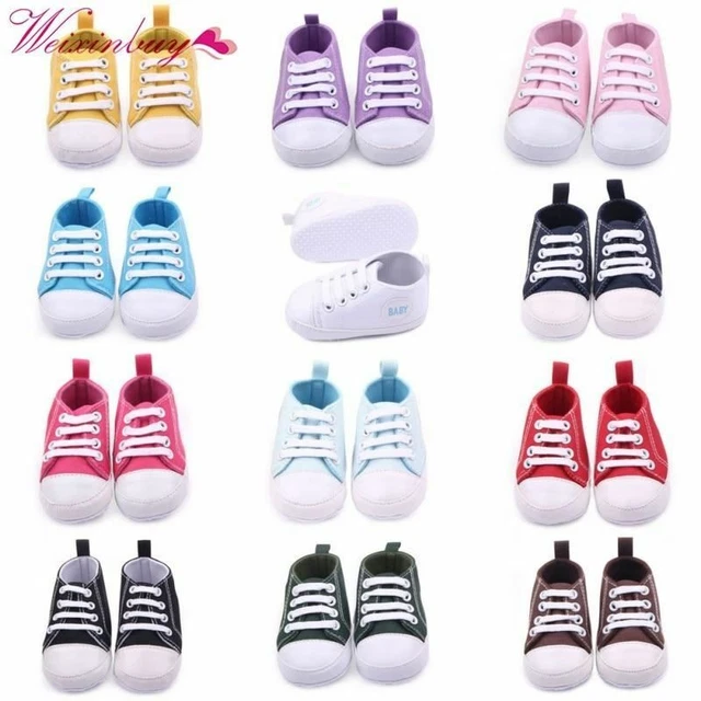 Moda Bambino Bambina Tela Scarpe Neonato Suola Morbida Culla Prewalker 0-12M