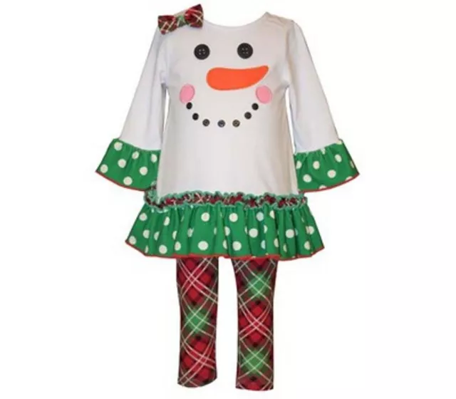 Bonnie Jean Little Girls Christmas Snowman Legging Set