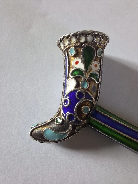 Bague Ancienne En Argent Massif émaillée - Poids 19g, Taille 52, Occasion, Style Vintage